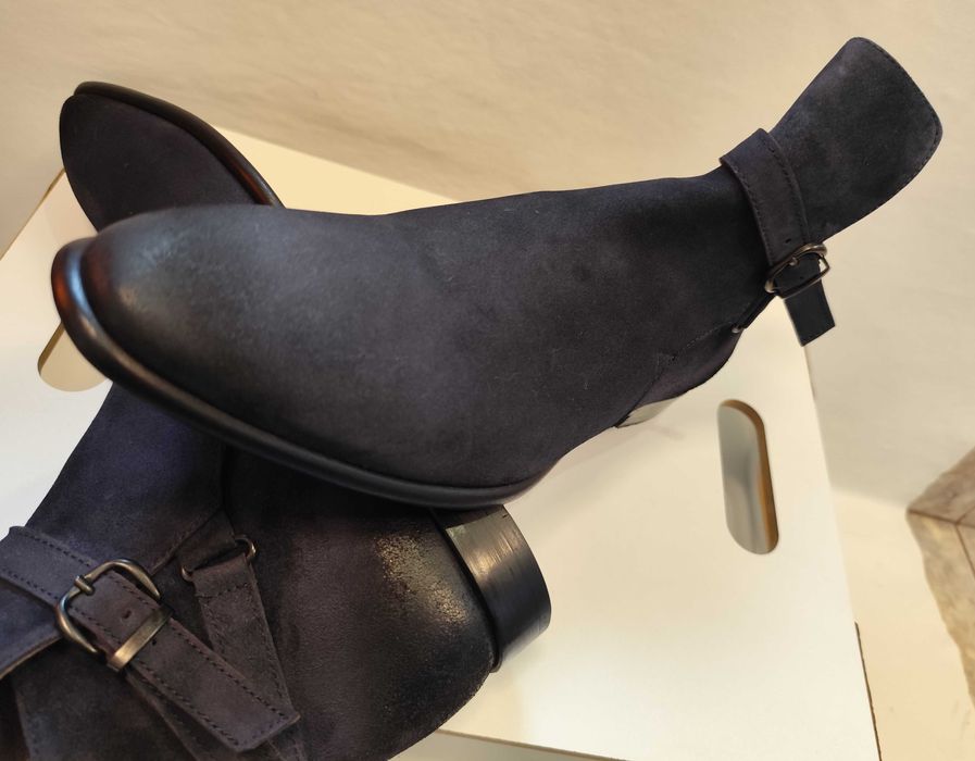 Ghete jodhpur 44 de lux Lagerfeld lucrate manual piele naturala navy