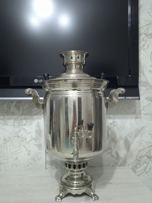 8 литровый латунный самовар на дровах