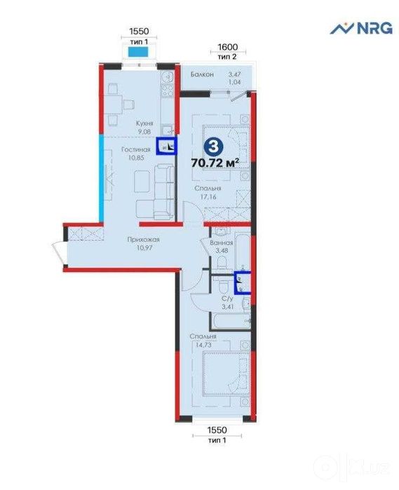 СРОЧНО ‼️NRG MEROS 71,32 м² Электроаппарат Саракулька ЖК Greenwich‼️