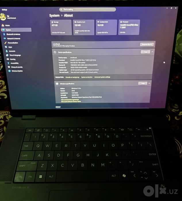 Noutbuk Oled 120hz HP Omnibook X Flip Ai 16