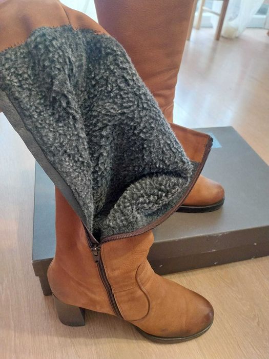 cizme piele, toc 9cm - nr 41, 90lei