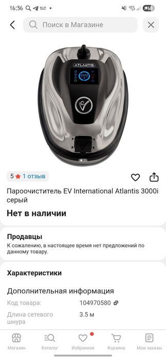 Пароочиститель EV atlantis ip24 max