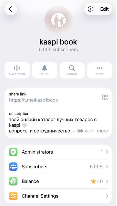 Продам телеграм канал живые подписчики каспи