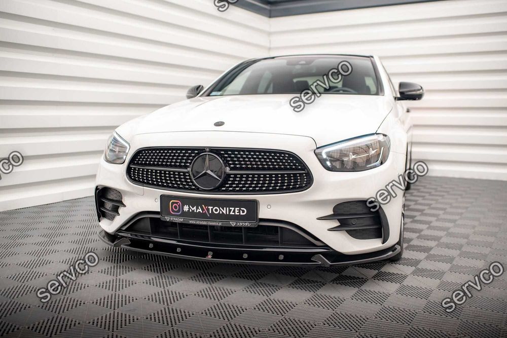 Prelungire splitter bara fata Mercedes E Class W213 Facelift pachet AMG Line 2021- v9 - Maxton Design