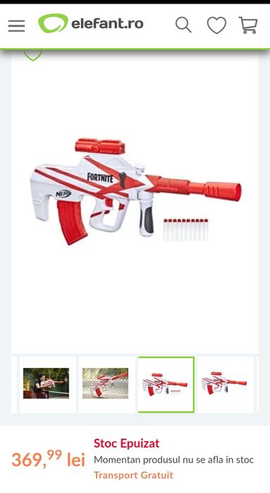 Pușcă cu gloanțe moi Blaster Nerf Fornite B-AR (Hasbro)