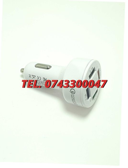 Incarcator Masina Auto 4 Porturi Bricheta Usb Qc Incarcare Rapida