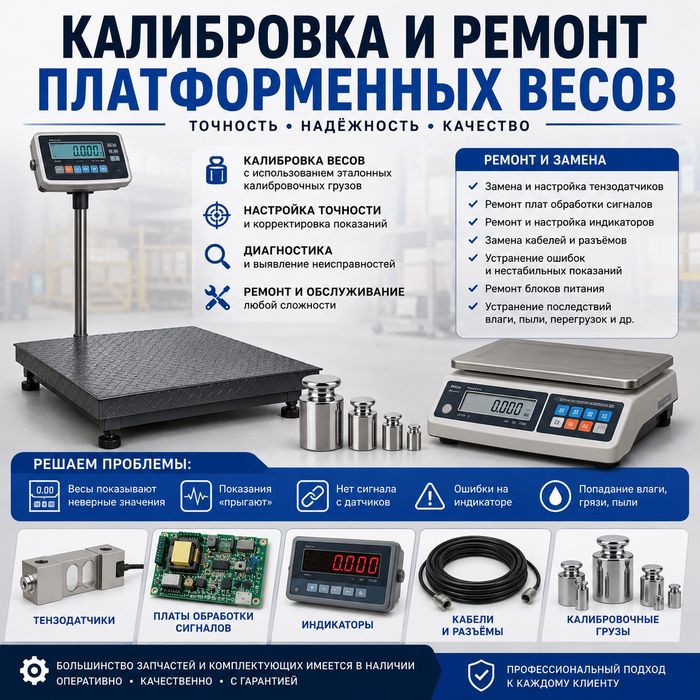 Калибровка и ремонт платформенных весов