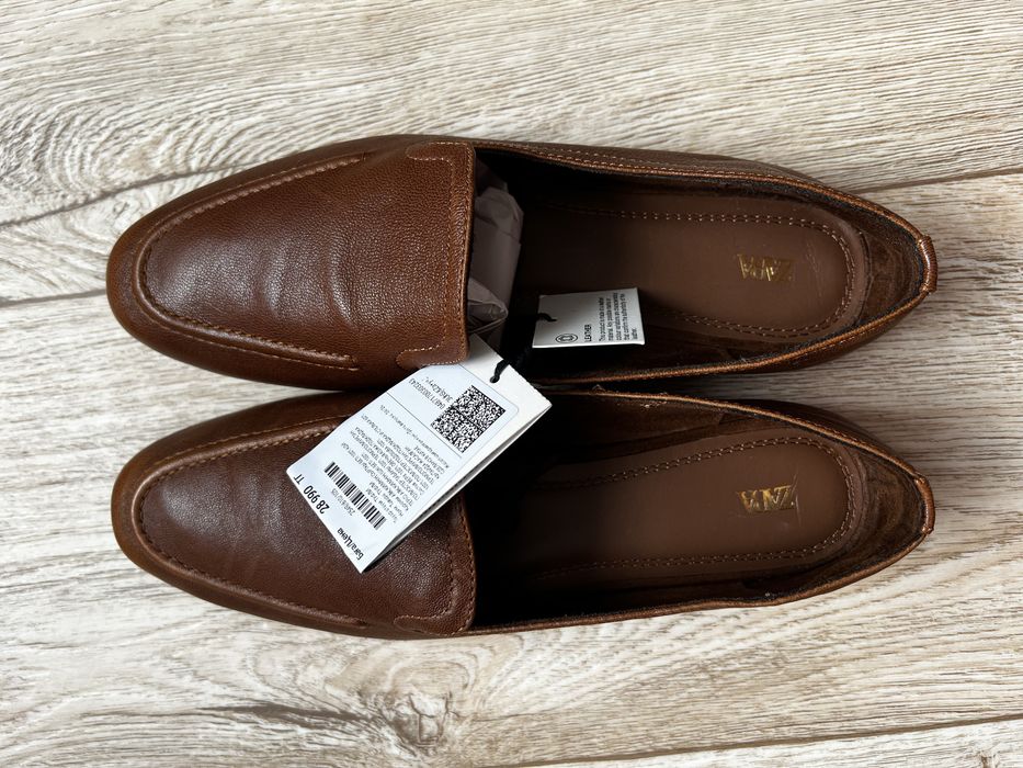 Продам кожанные лоферы ZARA