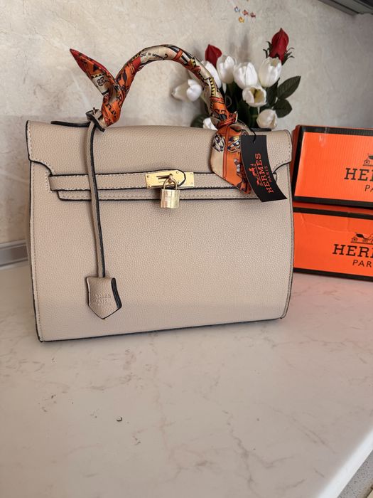 Дамска чанта Hermes Birkin бежова