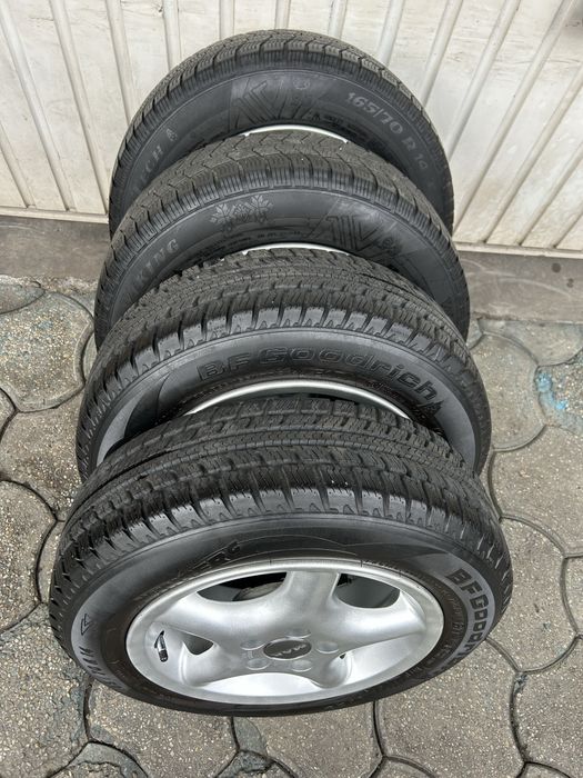 Jante aliaj 5x100mm, anvelope iarna 165/70 R14, Skoda Fabia, Rapid, VW Polo, Fox, Seat Ibiza