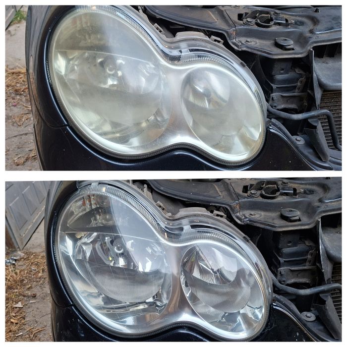 Полиране на фарове с поставяне на защита,пране+интериорно почистване