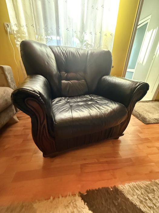 Set canapele din piele naturală – 3+2+1 – de vânzare