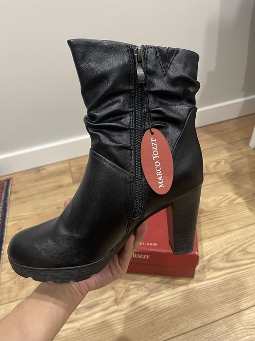 кожаные полуботинки на каблуке