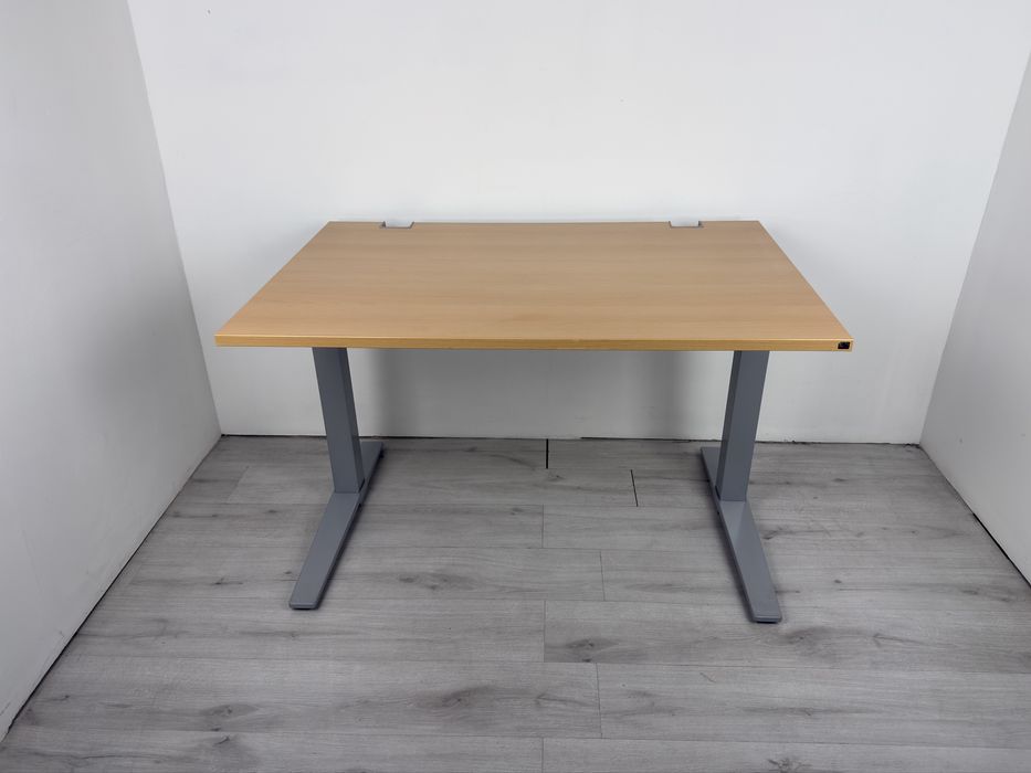 Стилно офис бюро с регулируема височина мануел обзавеждане,