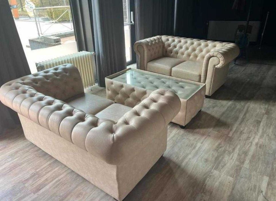 set canapele Chesterfield luxoase masuta cafea