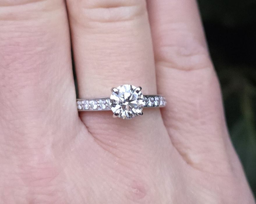 Inel de logodnă din aur alb cu diamante naturale 1,30ct