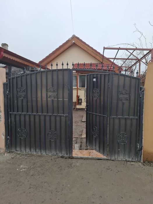 Porti auto din fier cu poarta pietonala