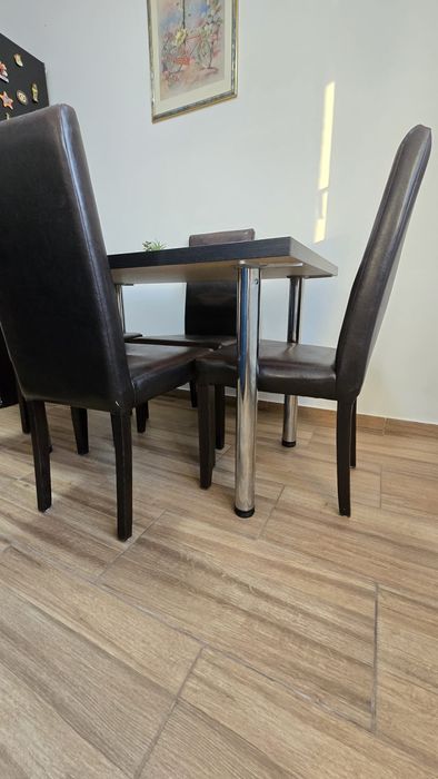 Masa plus scaune bucatarie wenge 80x120