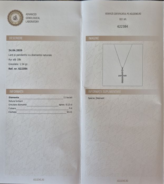 Colier din aur de 14K cu diamante naturale