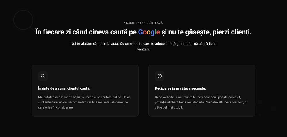 Website profesional pentru afacerea ta | Gata în 48h