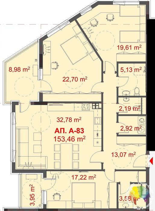 Продава се Многостаен апартамент в Бургас, Славейков - 180 кв.м за 1085 €/кв.м - Снимка #3