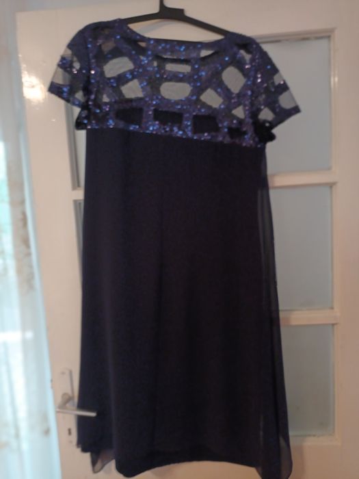 Rochie de gala midi bleumarin marimea 44