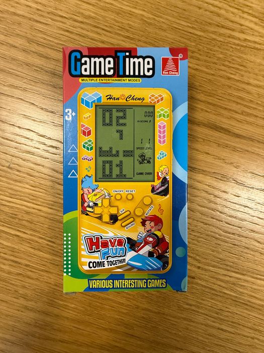 Тетрис игрова конзола BonsMar, голям екран 4.1 инча, Жълт цвят, 8x16см