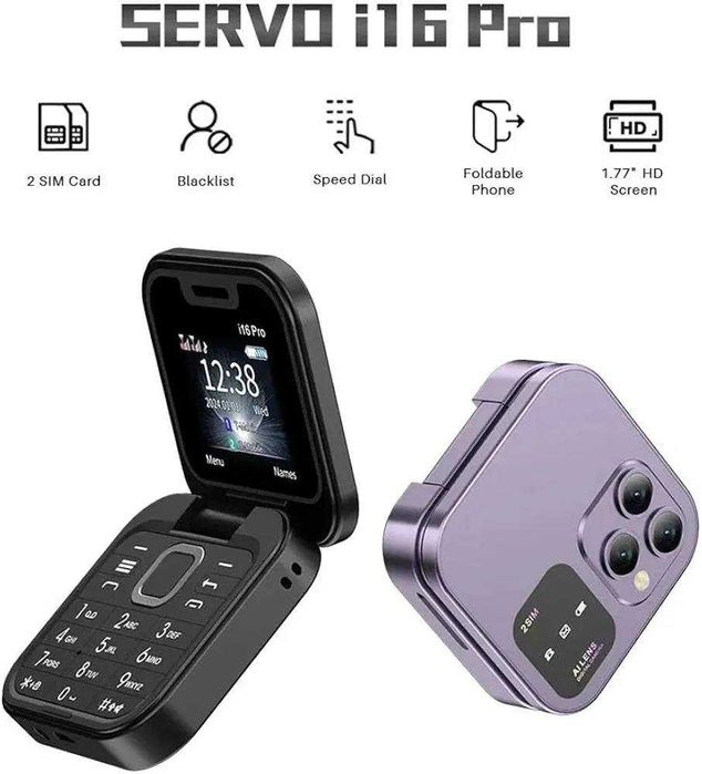 Сгъваем телефон i16 Pro Dual SIM 2G