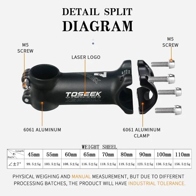 Pipa TOSEEK aluminiu bicicletă reversibilă +- 7 garde ulatrausoară mtb