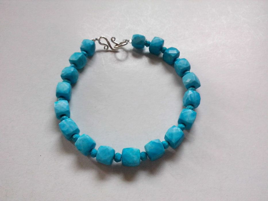 bratara argint si pietre semipretioase naturale,turcoaz si quartzit