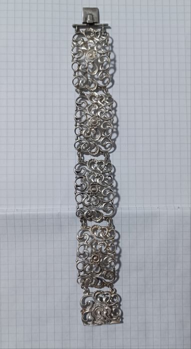 Серебряный браслет 925 проба Европа 60е годы .