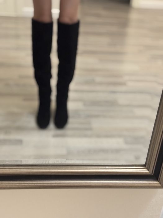 Замшевые сапоги, зимние