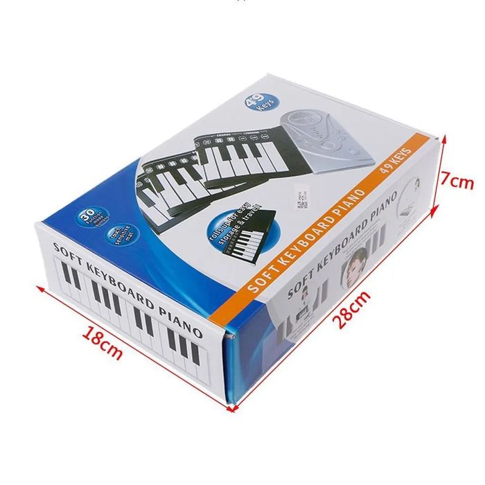 Soft keyboard piano 49 clape nou-nouț cutie