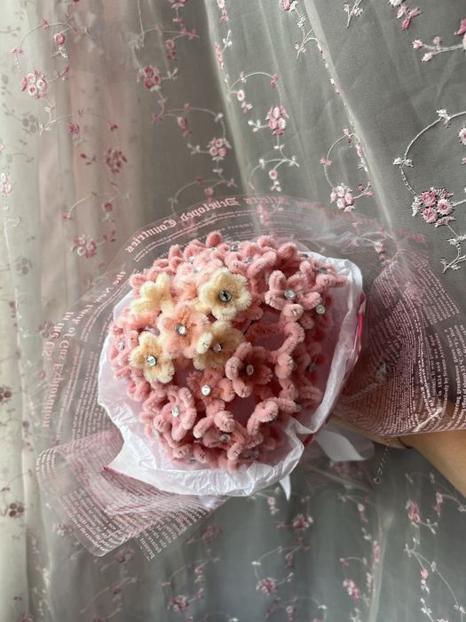 Плюшевый букет ручной работы