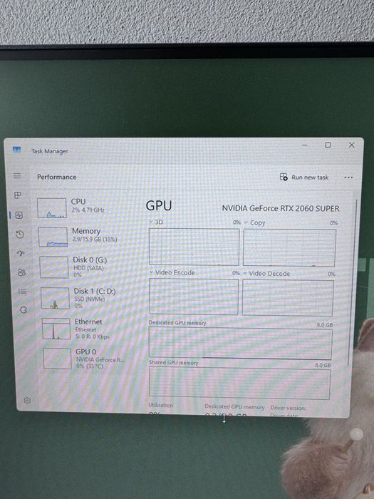 Pc gaming rtx 2060 super i7 9700k 16 gb ram 1 tb ssd + 1 tb hdd