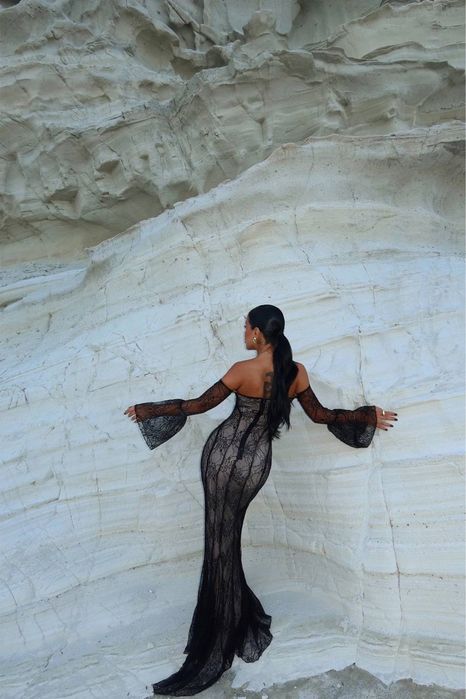 Дълга и къса Рокля с дантела