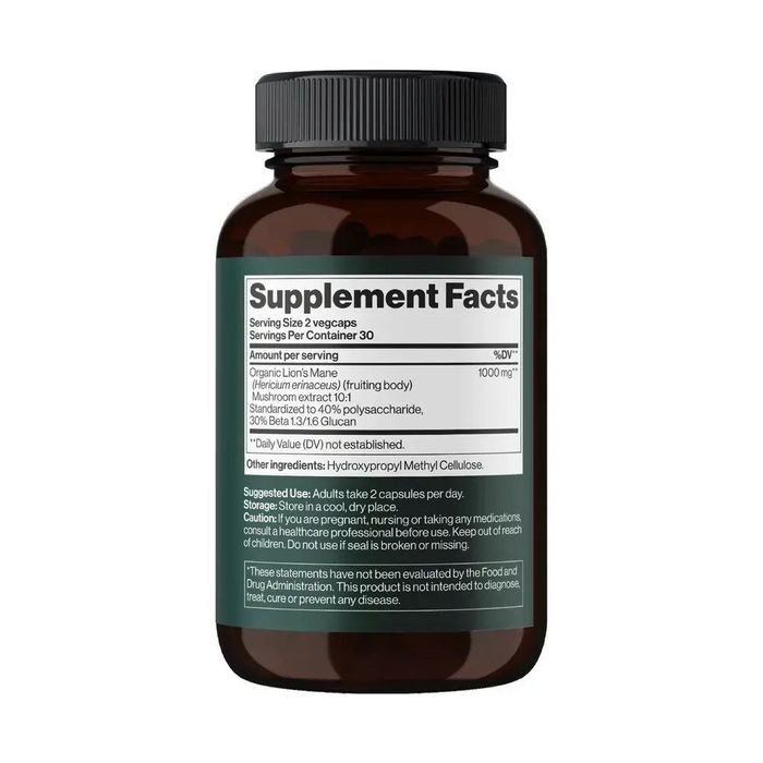 Ежовик гребенчатый (Lions Mane) 1000мг 60 капсул из Америки
