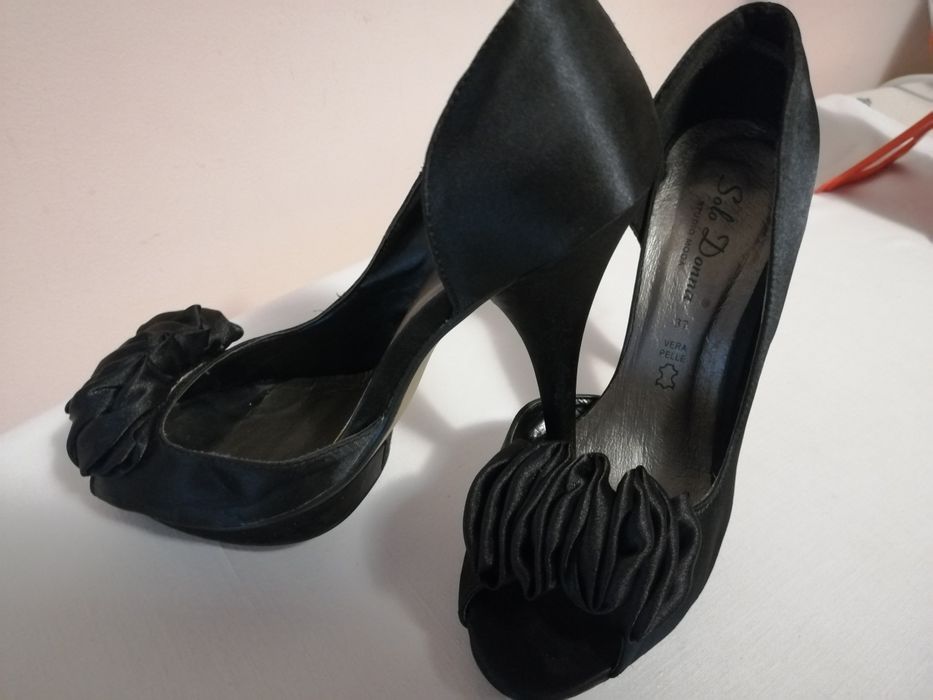 Pantofi eleganți satin/piele mărimea 37