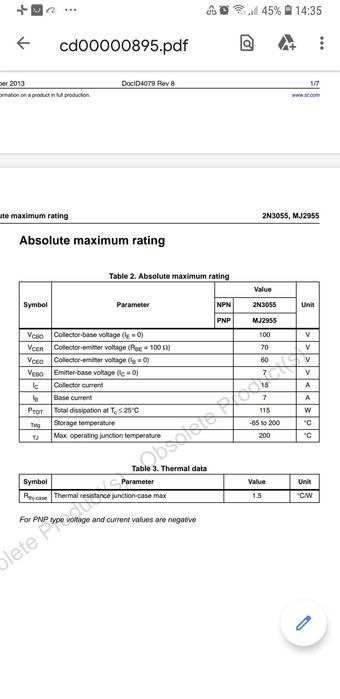 Транзистори 2N3055  оригинални SGS Thomson