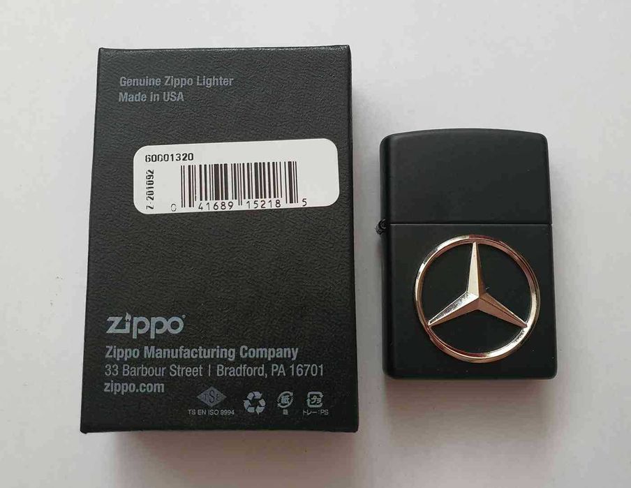 Bricheta Zippo Mercedes-Benz Collection alama finisata negru logo 3D