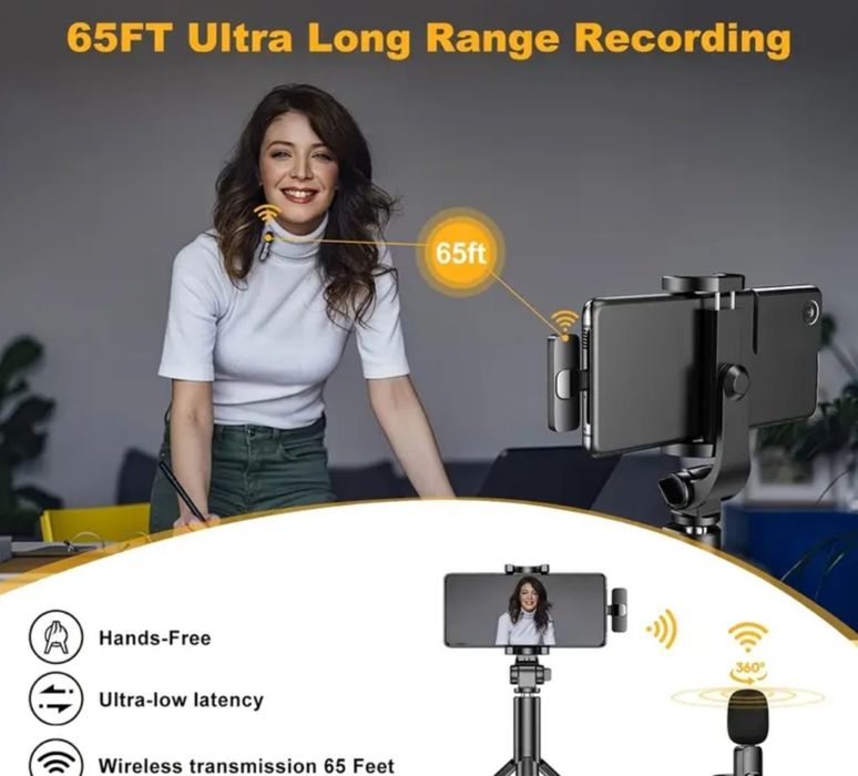 Безжичен микрофон Lavaliere с всекидневно записване