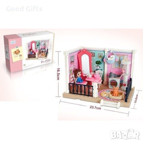 Къща за кукли с животни и мебели