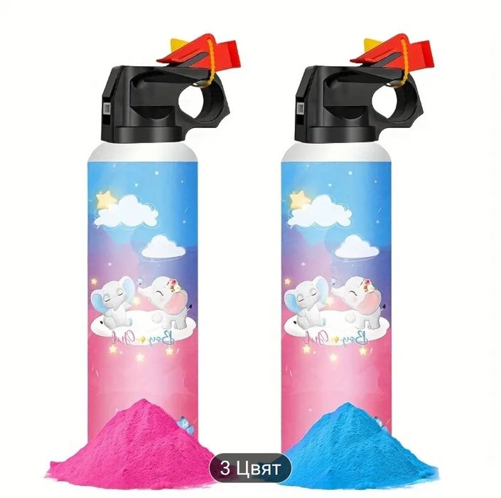 Украса за разкриване на пола парти синьо и розово.
Завеси,банер+2 розови спрея