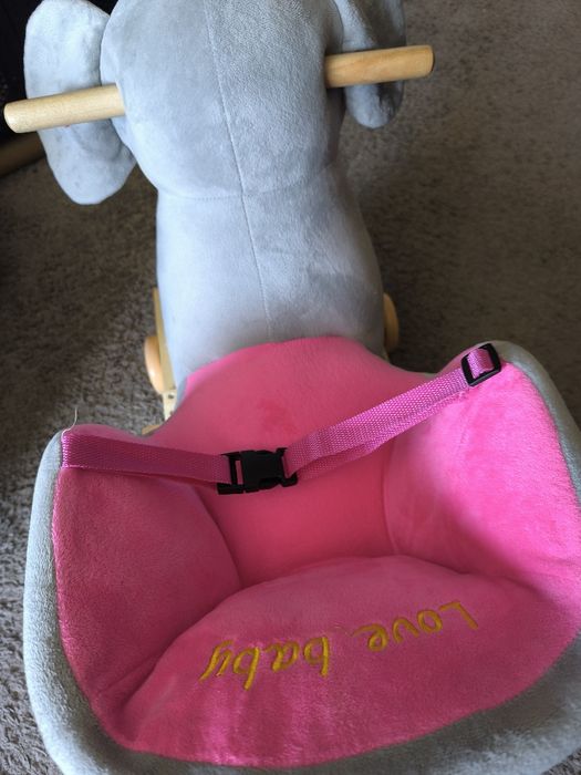 Пееща плюшена люлка, столче с колелца, слонче