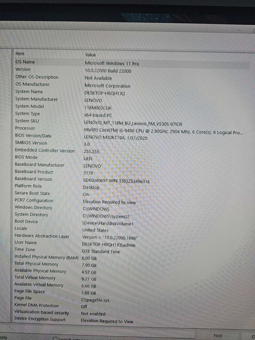 Unitate Desktop Lenovo Tower Windows 11 Pro licentiat