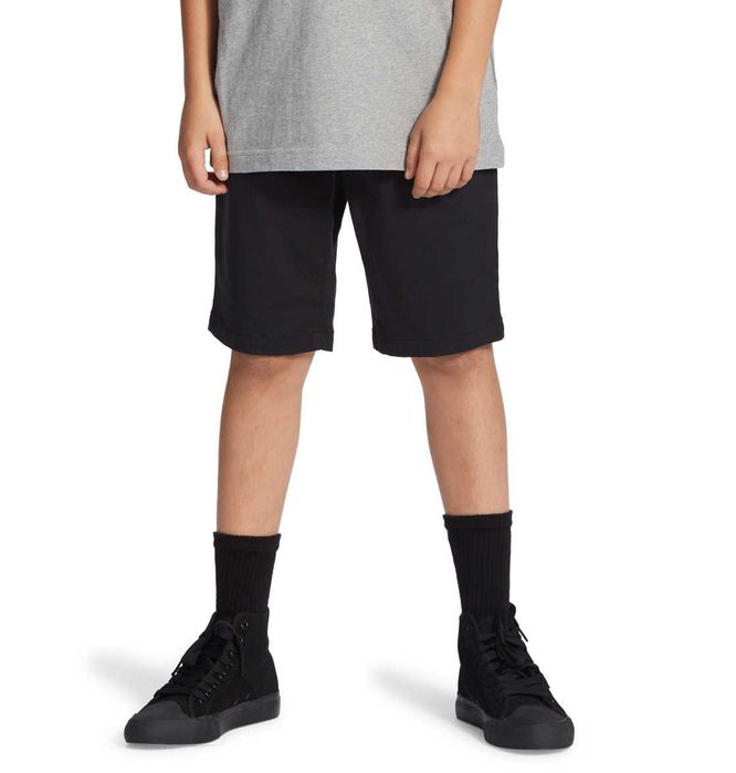 DC Shoes băieți 10 ani pantaloni scurți chino negri Flat Front Skater Shorts black streetwear