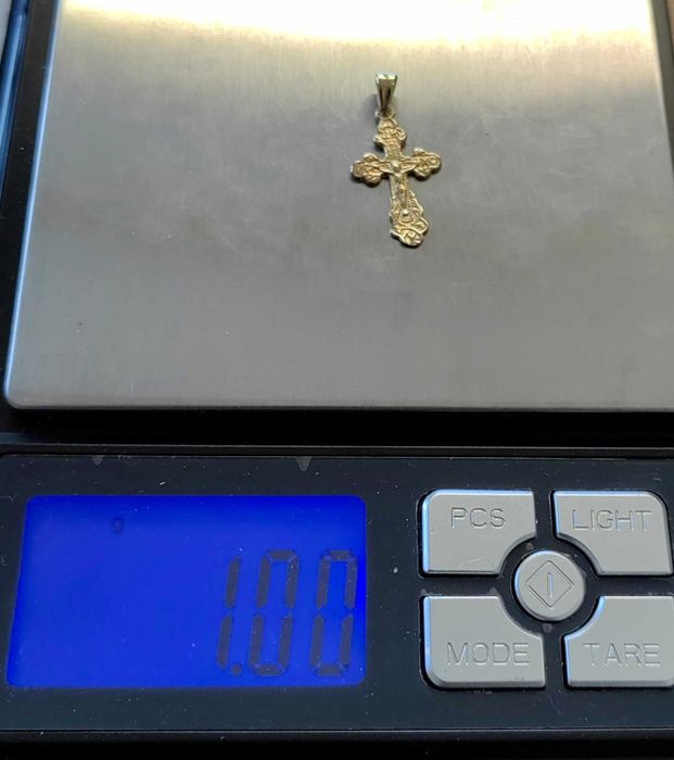 Златен кръст, 14 карата злато, кръст с разпятието на Исус Христос