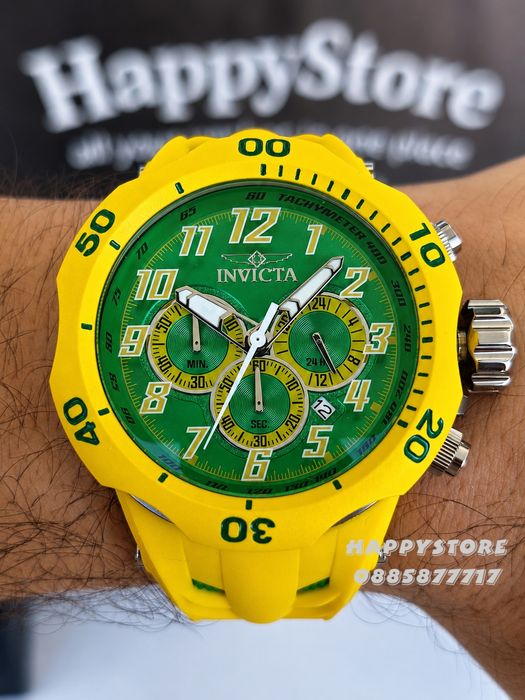INVICTA Hydra Yellow/Green 52 mm, Инвикта нов мъжки часовник