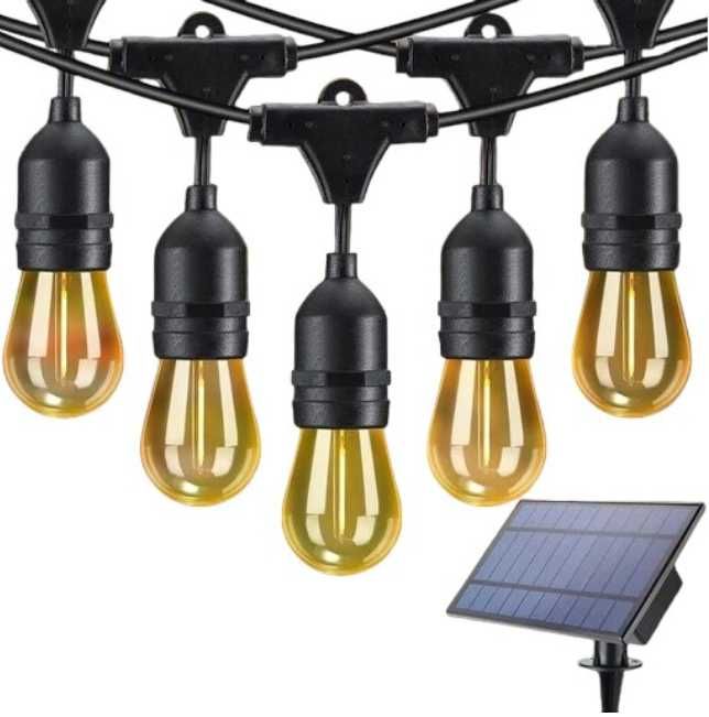 Водоустойчиви соларни лампи, 10м с дистанционно, Димиране Свързващи се