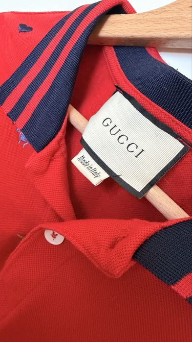 Gucci мъжки тениски с бродерия синя и червена размер S и L